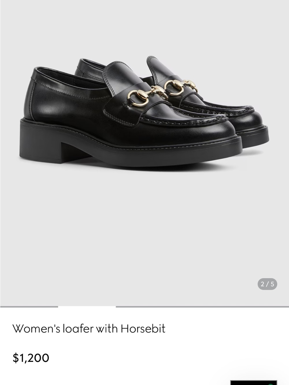 Gucci Women's Loafers with Gold Horsebit - Black leather